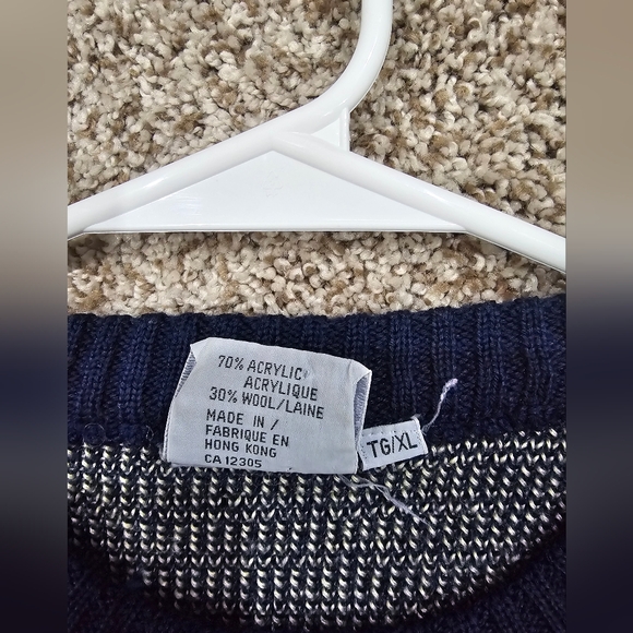 Geometric Patterned Navy Sweater - Picture 2 of 2